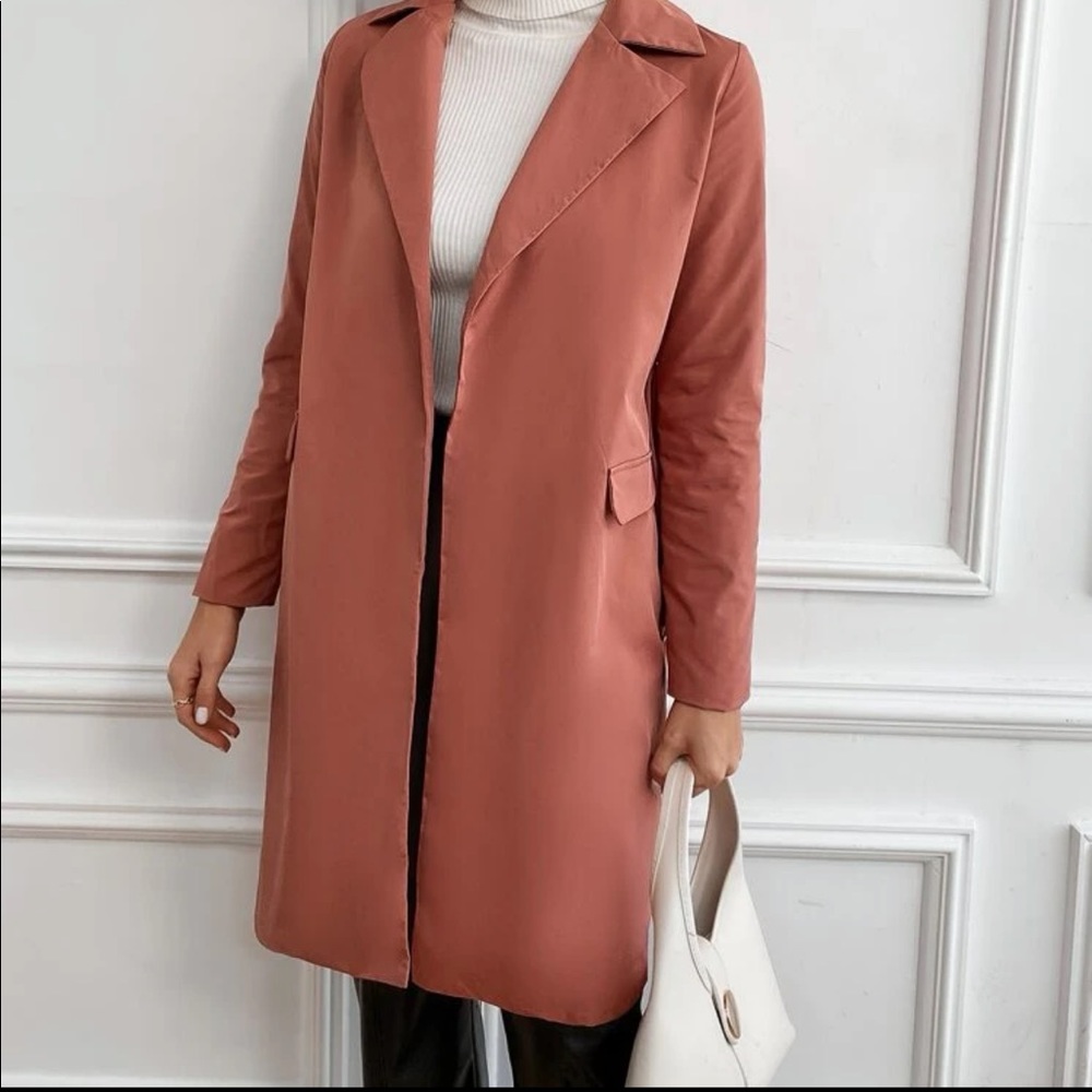 Open front trench coat - Picture 6 of 9